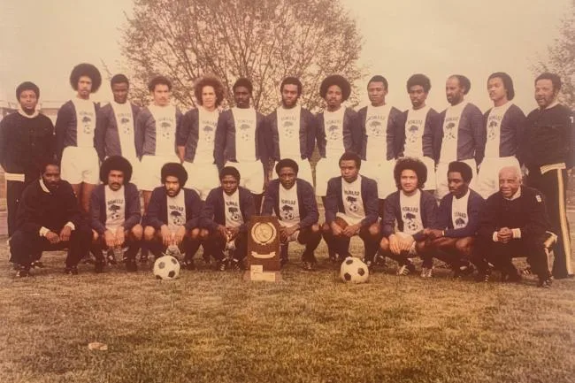 1974 Howard University undefeated NCAA National Championship team with trophy